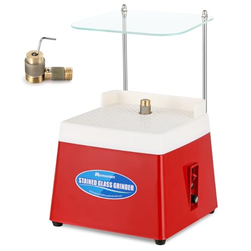 Mxmoonant Stained Glass Grinder with 5/8’’ & 1’’ Diamond Grinder Bits & Baffle
